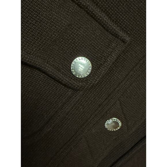 Ralph Lauren Women’s Knit Utility Jacket Brown Snap Button Size L - Picture 6 of 12